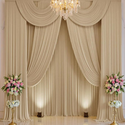 20ft×14ft Long Champagne Backdrop Curtain - Image 8