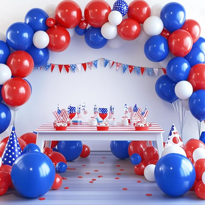 RUBFAC Blue Balloon Arch Kit 129pcs Different Sizes Royal Blue Balloons | Blue - Image 4