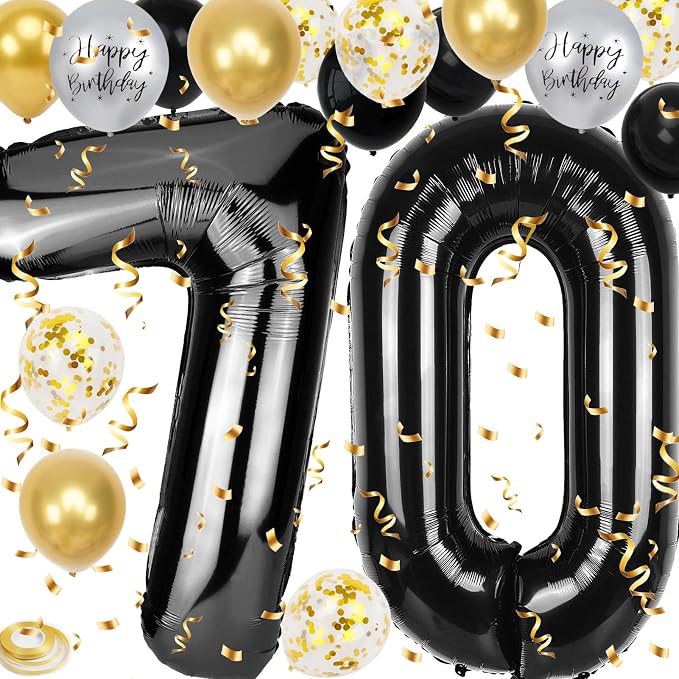 70th Birthday Decorations for Men Women, 40 inch 70 Balloon Numbers by Unknown