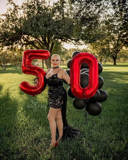 50 Balloon Number 40 Inch Red Balloons - Image 3