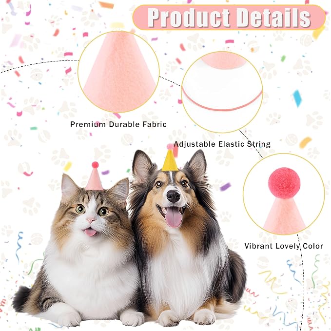CANREVEL Mini Party Hats for Stuffed Animals Headwear, Birthday Hats - Image 5