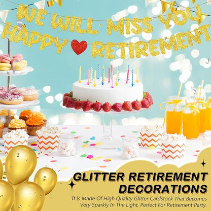 Fulmoon Pre Strung Happy Retirement and We Will Miss You Banner Bunting - Image 7