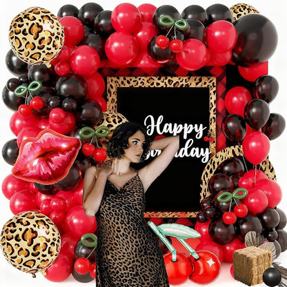 110pcs Red and Black Balloon Garland Arch Kit - Image 5