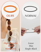 203 Pieces Hair Ties No Damage, 4MM Elastic Hair Ties, Medium Size Ponytail Holders for Women and Girls, Multicolor (20 Colors)