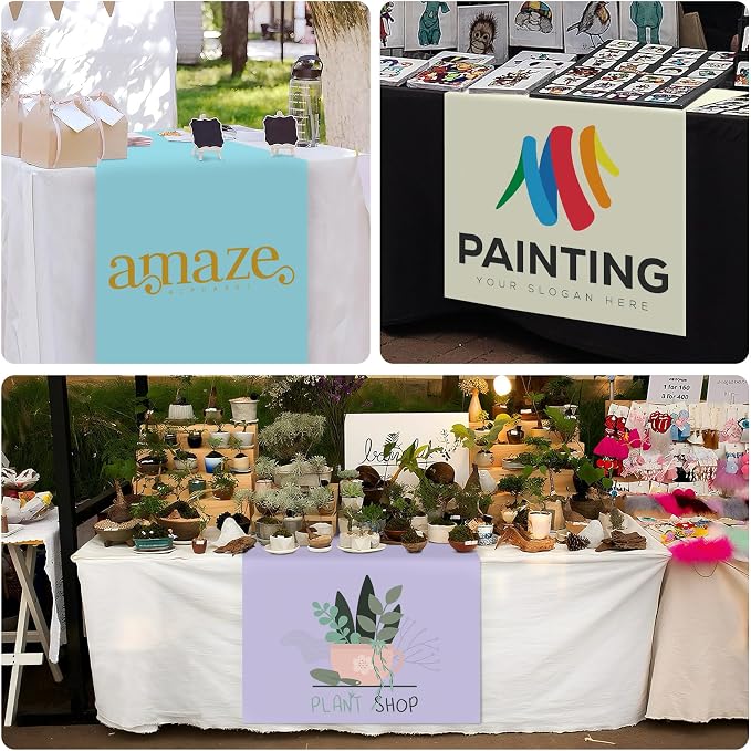 Custom Table Runner with Business Logo 24in x 72 in, Customzied Banner and Signs - Image 7