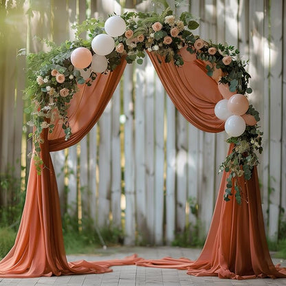 Wedding Arch Draping Fabric Backdrop Drapes 6 Panels, Terracotta | 28.7"x20FT - Image 3