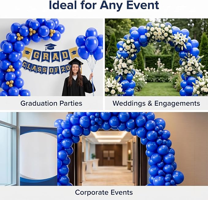 50pcs 12 Inch Royal Blue Latex Balloons | Premium Helium Quality Blue Balloons - Image 5