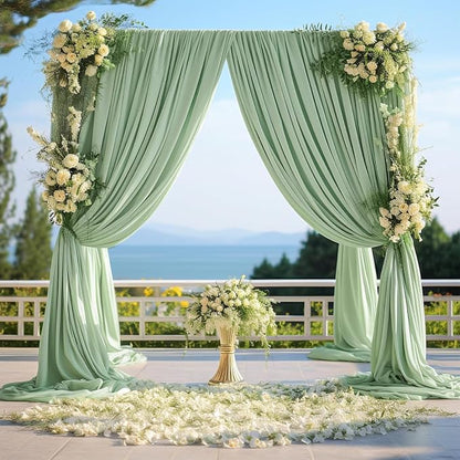10x8ft Wrinkle Free Sage Green Backdrop Curtains - Image 7