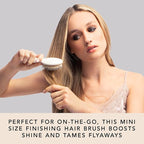 The Hair Edit Mini Finish & Shine Boar Bristle Brush, Travel Size Detangling Hairbrush for Smooth, Shiny Hair, Tames Flyaways, Boosts Shine & Distributes Natural Oils, Ideal for Dry Hair