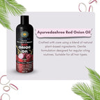 Hair Treatment Oil with Red Onion, Oil blends of Black Seed, Pure Argan, Sandalwood & Rose - 200 Ml/6.7 fl oz