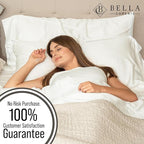 Bella Coterie | Luxury Bamboo Viscose Queen Size Pillowcase Set | 100% Organically Grown | Ultra Soft | Cooling | 2 Pcs [White]