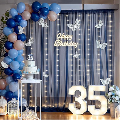10x10ft Navy Blue Tulle Backdrop Curtain - Image 2