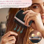 Mini Hair Straightener Brush, Wireless Rechargeable, 3-Speed Temperature Control, Portable for Home and Travel, Black (Black)