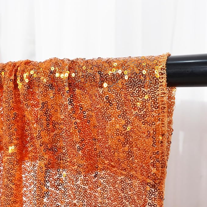 Eternal Beauty Orange 3mm Sequin Backdrop 8x10 Ft - Image 6