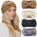 DRESHOW Knit Crochet Headband for Women Ear Warmer Soft Turban Stretch Warmer Headbands Winter Fashion Head Wrap