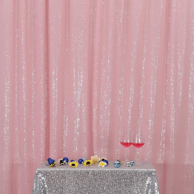 Poise3EHome Pink Sequin Backdrop, 10Ft x 10Ft Glitter Photography Background by Poise3EHome