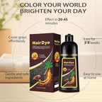 Hair Dye Shampoo 3 in 1, Long-Lasting Gray Hair Coverage, Hair Color Shampoo with Herbal Ingredients, Easy Application Shampoo Para Canas for Women Men 16.9 Fl Oz (Dark Red Wine)