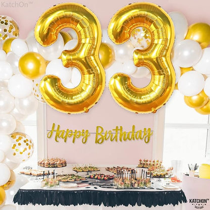 KatchOn 33 Balloon Numbers Gold 40 Inch | Gold 33 Number Balloon - Image 2