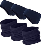 BBTO 6 Pieces Fleece Ear Warmers Headband Winter Neck Gaiter