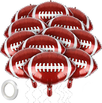 Fovths 12 Pieces Inflatable Football Balloons 18 Inches Footballs Foil Balloons by Fovths