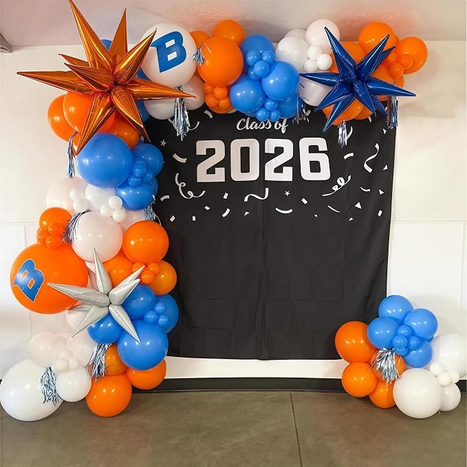 Blue and Orange Balloon Arch Garland Kit - Image 3