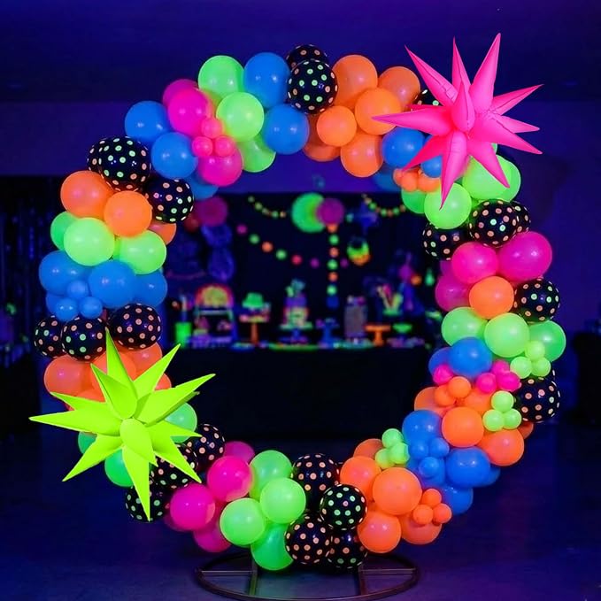 102Pcs Neon Glow Balloons Arch Kit - Image 4