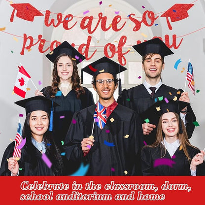 2026 Graduation Decorations Pre-Strung Blingbling We Are So Proud of You Banner - Image 5