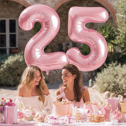 RainbowQ Pink 5 Balloon Number 40 Inch 0-40 Foil Large Balloons | Big Mylar 5 - Image 5
