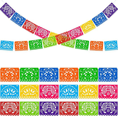 DOMESTAR 2 Packs 36 FT Mexican Party Banner, Fiesta Party Decoration | Papel by DOMESTAR