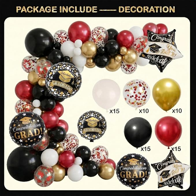 Black and Red Graduation Decorations Class of 2026 - Image 5