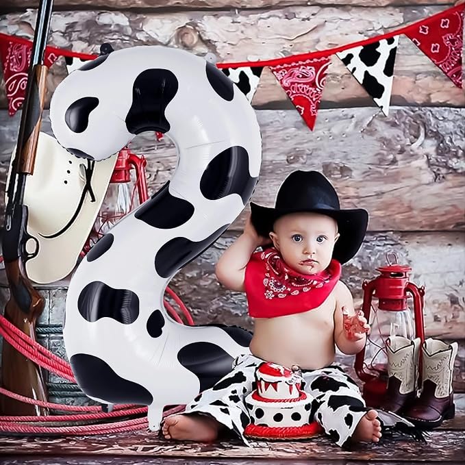 Cow Print Number 2 Balloon, Large 40 Inch Cow Number Birthday Balloons - Image 4
