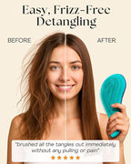 Lily England Detangler Brush & Comb Set - Lightweight Wide Tooth Detangling Tool for Women & Kids - Smooths Curly, Straight, Dry, Fine, & Thick Hair, Blue Glitter