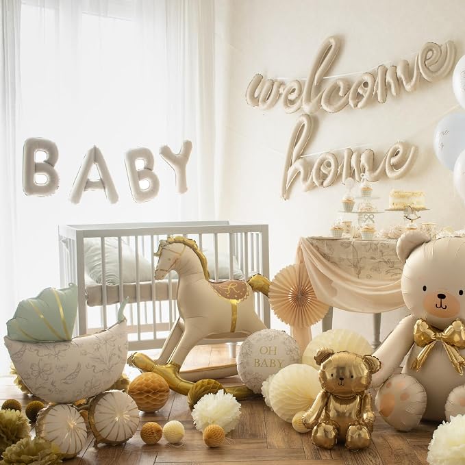 Vintage Baby Carriage Balloon PartyDeco 23 × 29 Inch Foil Stroller | Balloon - Image 7