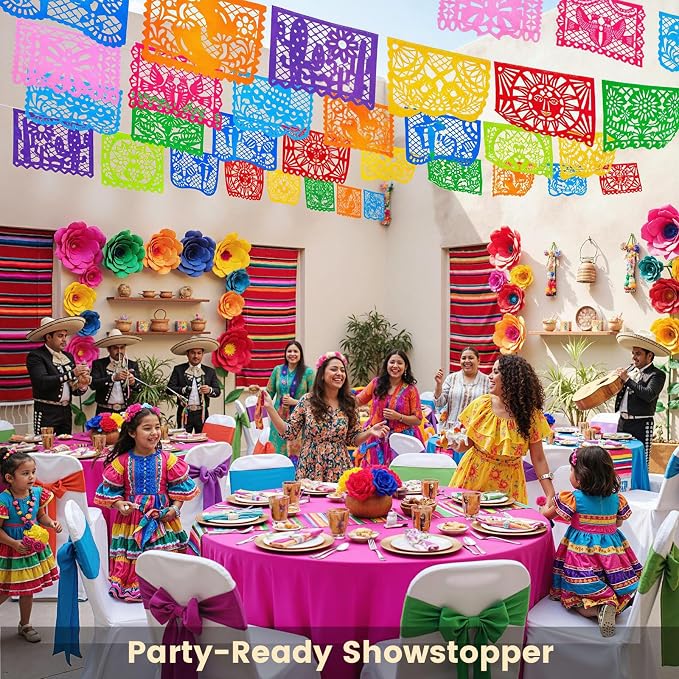 DOMESTAR 1 Pack 18 FT Mexican Party Banners, Fiesta Party Decoration | Papel - Image 2