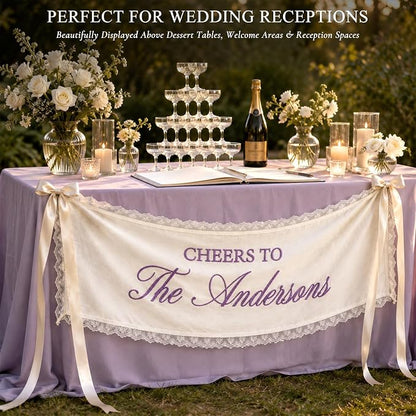 Custom Hand Embroidered Wedding Banner - Image 3