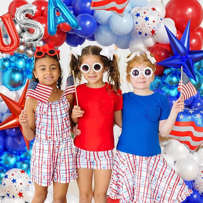 152Pcs 4th of July Balloon Arch Garland Kit Red White and Blue Party Decorations - Image 4