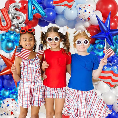 152Pcs 4th of July Balloon Arch Garland Kit Red White and Blue Party Decorations - Image 4