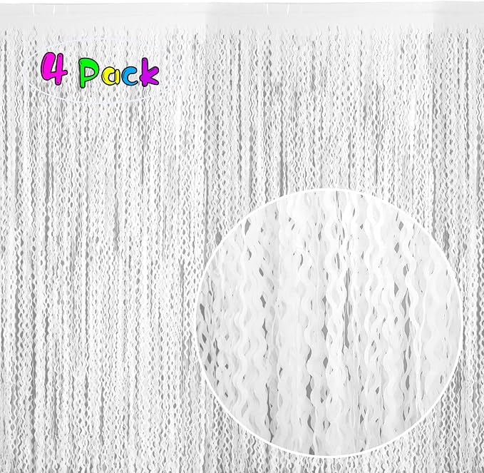 4 Pack White Door Streamers Foil Backdrop - Image 2