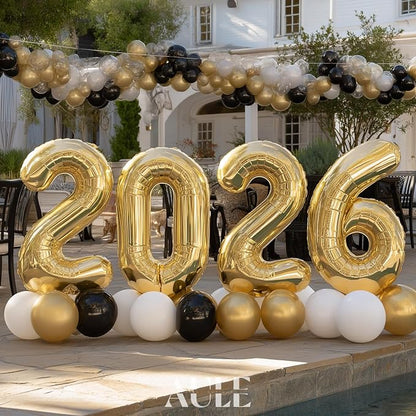 AULE 40 Inch Light Gold 26 Balloon Number Foil 0-9 Birthday Big Numbers | - Image 5