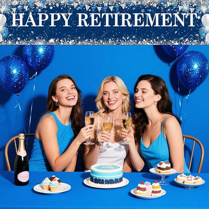 Blue Silver Happy Retirement Banner - Image 4