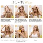 SEGO Hair Toppers for Women Real Human Hair With Bangs, 7 * 13CM Silk Base 100% Remy Human Hair Clip in Top Wiglet Hairpieces Add Volume -16 Inch Platinum Blonde