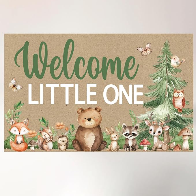 Woodland Banner for Woodland Baby Shower Decorations | Forest Animal Banner by Unknown