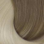 Full Shine Clip in Hair Extensions Real Human Hair Brown Ombre Invisible Hair Extensions Ombre Ash Brown to Platinum Blonde Real Hair Clip ins 20 Inch 8 PCS 120 G