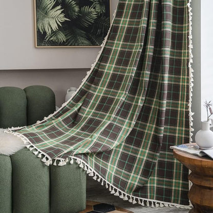 Sutuo Home Boho Curtains for Living Room Bedroom, Vintage Gingham Curtains by SutuoHome