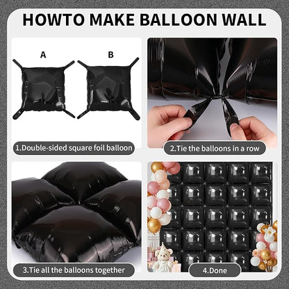 50 Pcs Square Foil Balloons 22 Inch Square Mylar Balloons, Metallic Square - Image 3