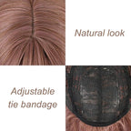 FAELBATY Brown Wig With Bangs Synthetic Cosplay Bob Wig loose wave Wig for women Costume Wigs (12" Dark Purple Color)