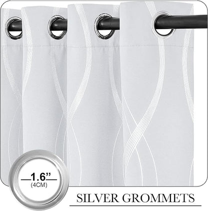NICETOWN Greyish White Room Darkening Curtains - Image 3