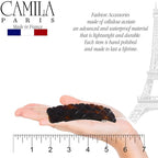 Camila Paris CP2631 French Hair Barrette Clip for Girls, Tortoise Shell, Rubberized Metal Closure Strong Hold Grip Hair Clips for Women, No Slip Durable Styling Girls Hair Accessories, Made in France