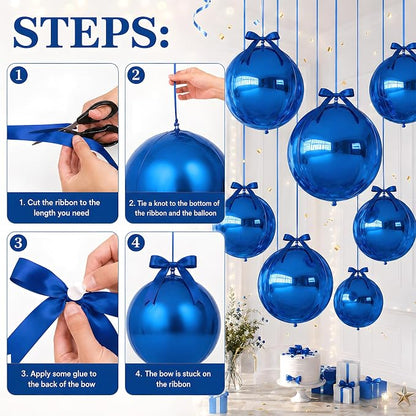 Dark Blue Round Foil Balloons - Image 8