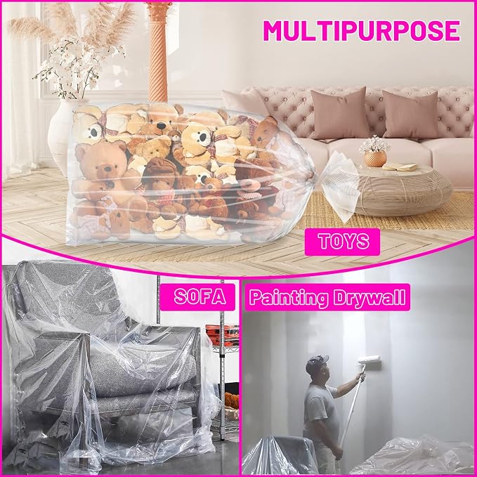 2 Pcs 98.4 x 59 Inches Clear Large Balloon Bags - Image 6